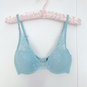 Natori Cherry Blossom wired bra 32C in aquamarine blue